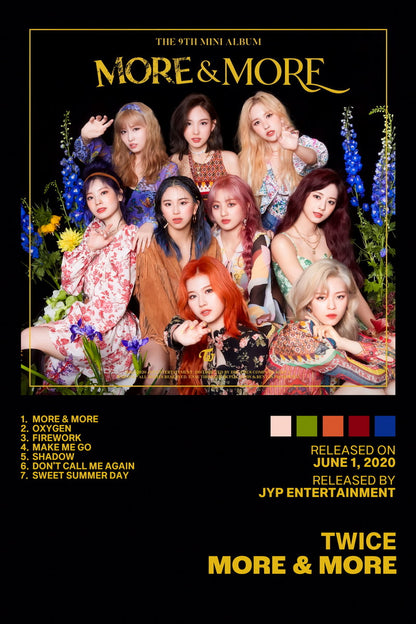 Twice More & More Album Cover Music Poster K-pop Home Decor For Living Room Aesthetic Kpop Female Girl Group Cover Trendy Korean Dorm Wall Art - xonomax