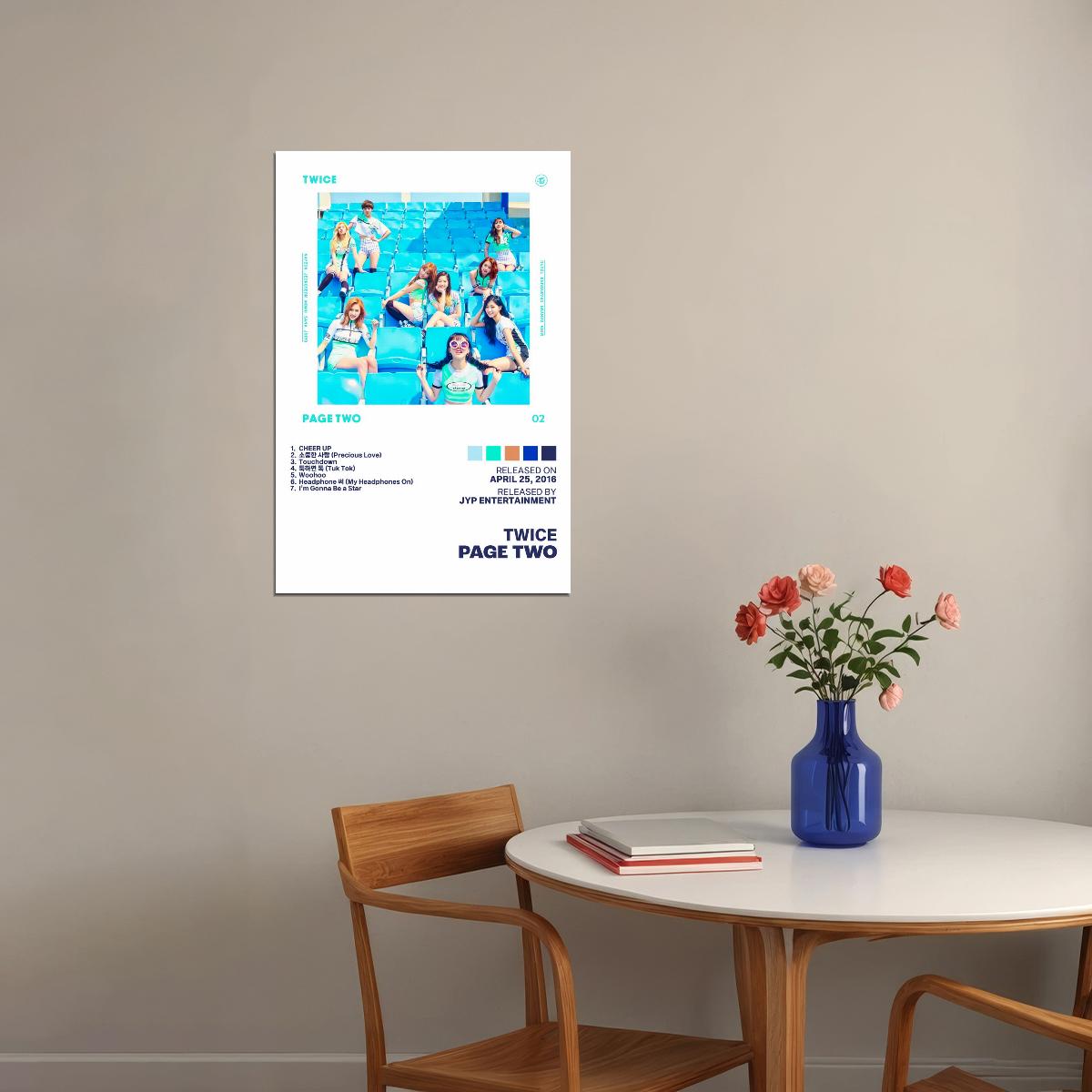 Twice Page Two Album Cover Music Poster K-pop Home Decor For Living Room Aesthetic Kpop Female Girl Group Cover Trendy Korean Dorm Wall Art - xonomax