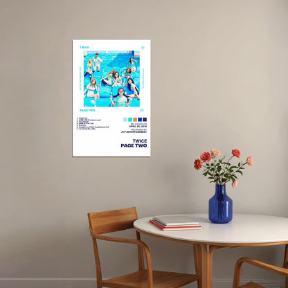 Twice Page Two Album Cover Music Poster K-pop Home Decor For Living Room Aesthetic Kpop Female Girl Group Cover Trendy Korean Dorm Wall Art - xonomax