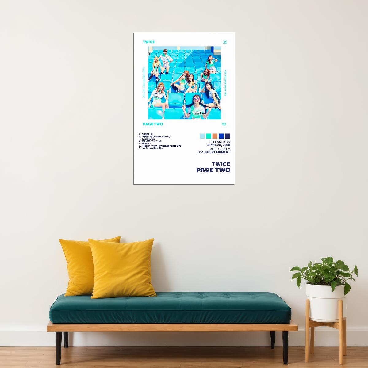 Twice Page Two Album Cover Music Poster K-pop Home Decor For Living Room Aesthetic Kpop Female Girl Group Cover Trendy Korean Dorm Wall Art - xonomax