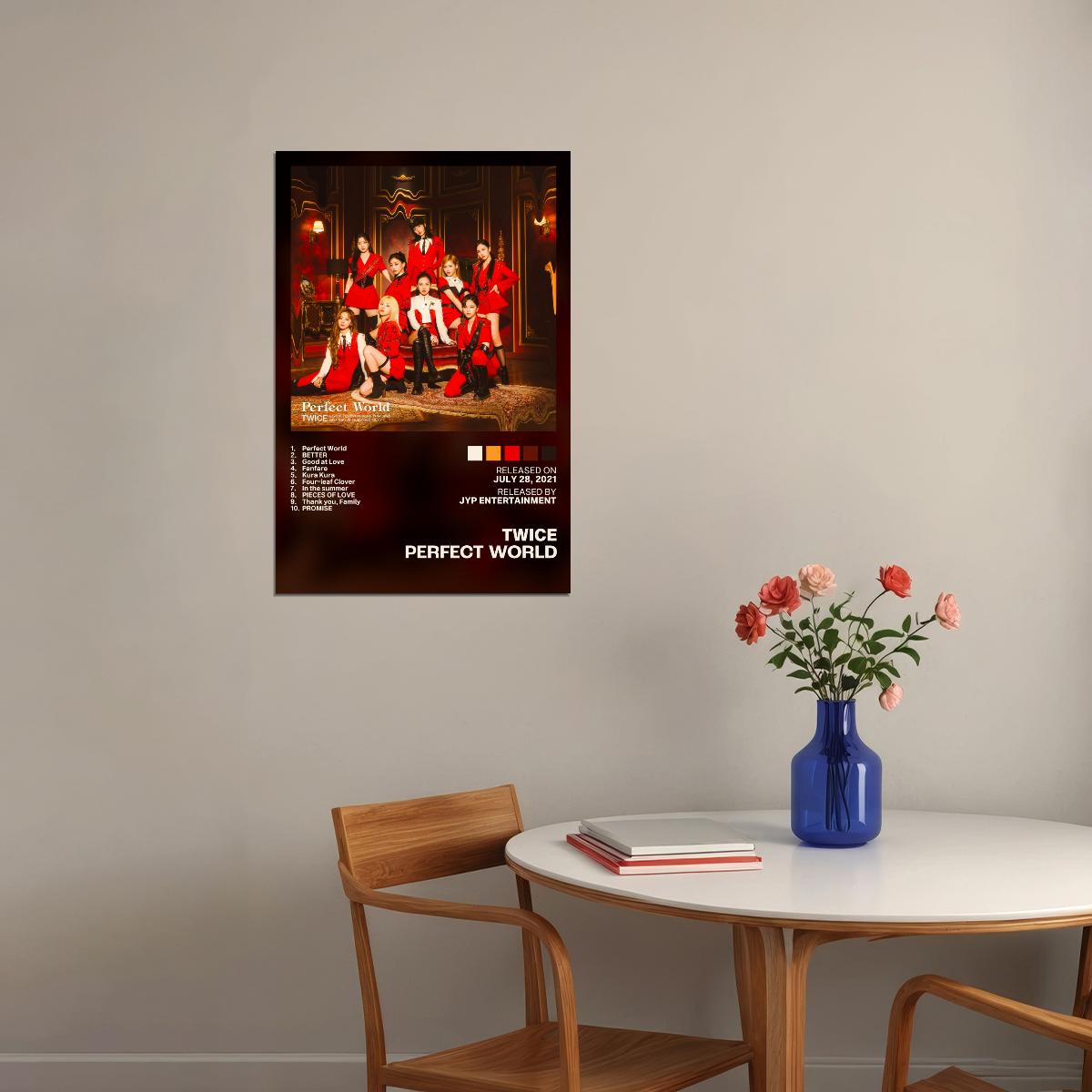 Twice Perfect World Album Cover Music Poster K-pop Home Decor For Living Room Aesthetic Kpop Female Girl Group Cover Trendy Korean Dorm Wall Art - xonomax