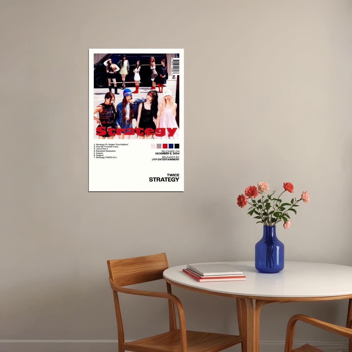 Twice Strategy Album Cover Music Poster K-pop Home Decor For Living Room Aesthetic Kpop Female Girl Group Cover Trendy Korean Dorm Wall Art - xonomax
