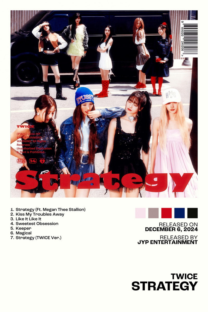 Twice Strategy Album Cover Music Poster K-pop Home Decor For Living Room Aesthetic Kpop Female Girl Group Cover Trendy Korean Dorm Wall Art - xonomax