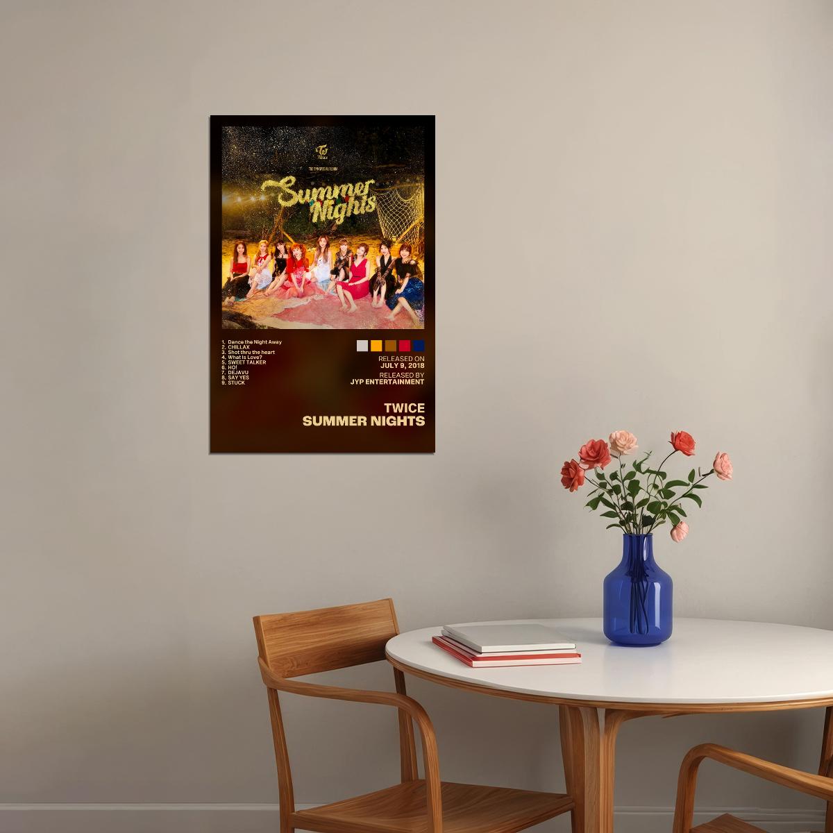 Twice Summer Nights Album Cover Music Poster K-pop Home Decor For Living Room Aesthetic Kpop Female Girl Group Cover Trendy Korean Dorm Wall Art - xonomax