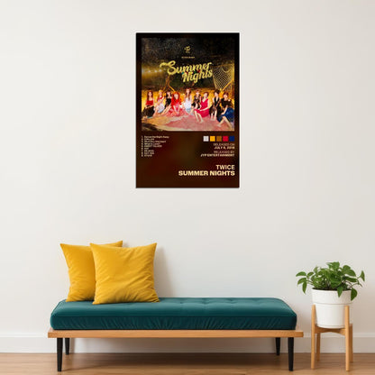 Twice Summer Nights Album Cover Music Poster K-pop Home Decor For Living Room Aesthetic Kpop Female Girl Group Cover Trendy Korean Dorm Wall Art - xonomax