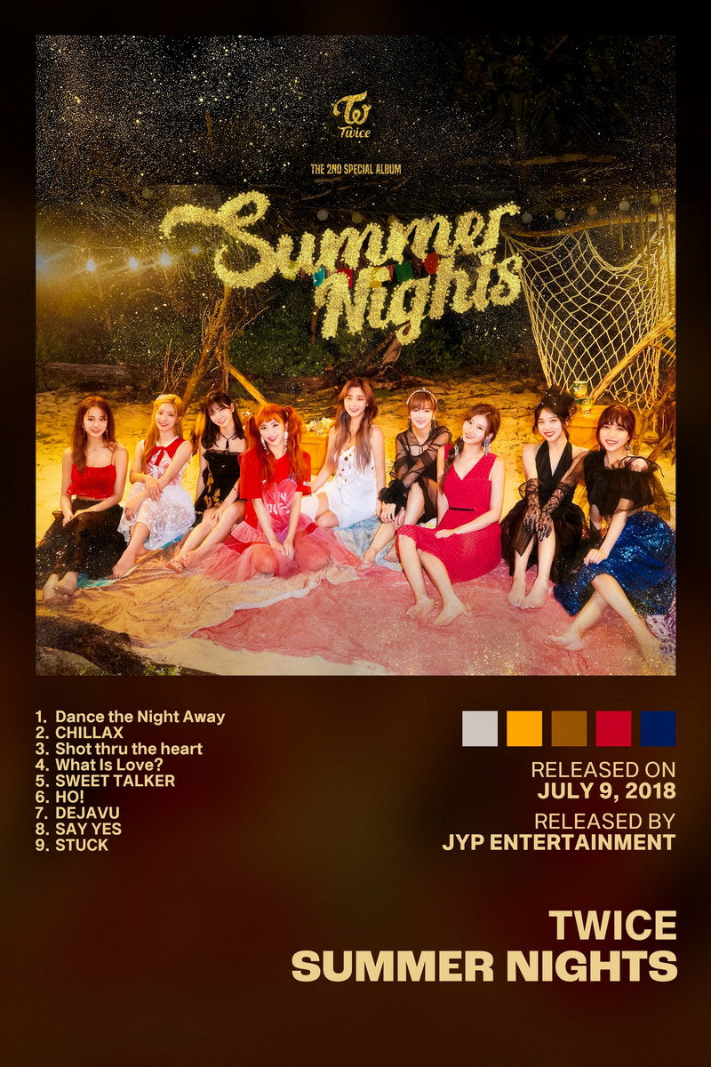 Twice Summer Nights Album Cover Music Poster K-pop Home Decor For Living Room Aesthetic Kpop Female Girl Group Cover Trendy Korean Dorm Wall Art - xonomax