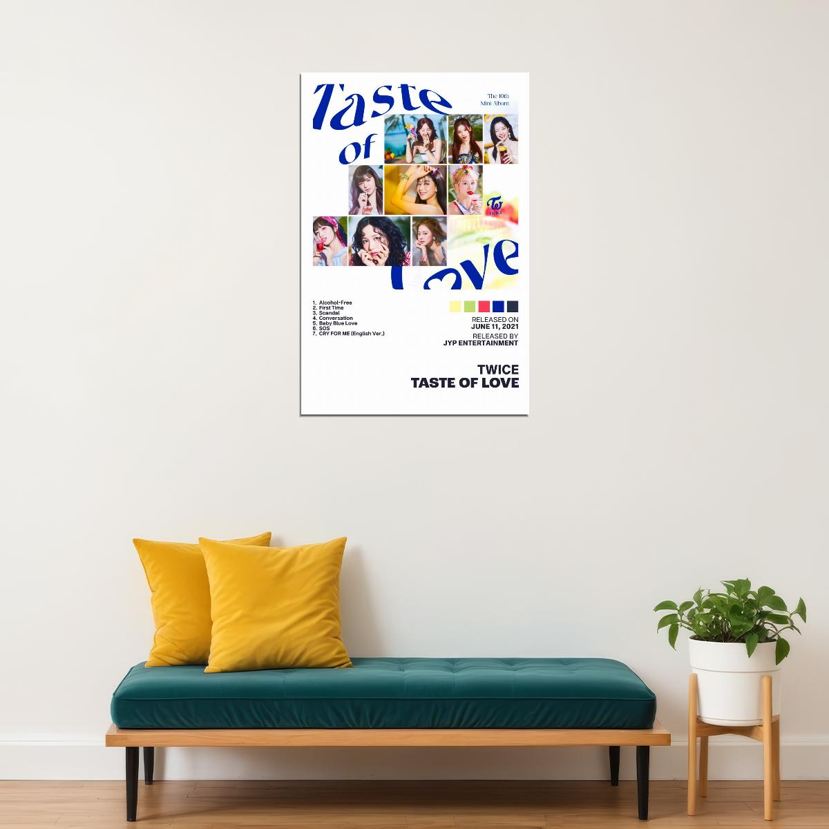 Twice Taste of Love Album Cover Music Poster K-pop Home Decor For Living Room Aesthetic Kpop Female Girl Group Cover Trendy Korean Dorm Wall Art - xonomax