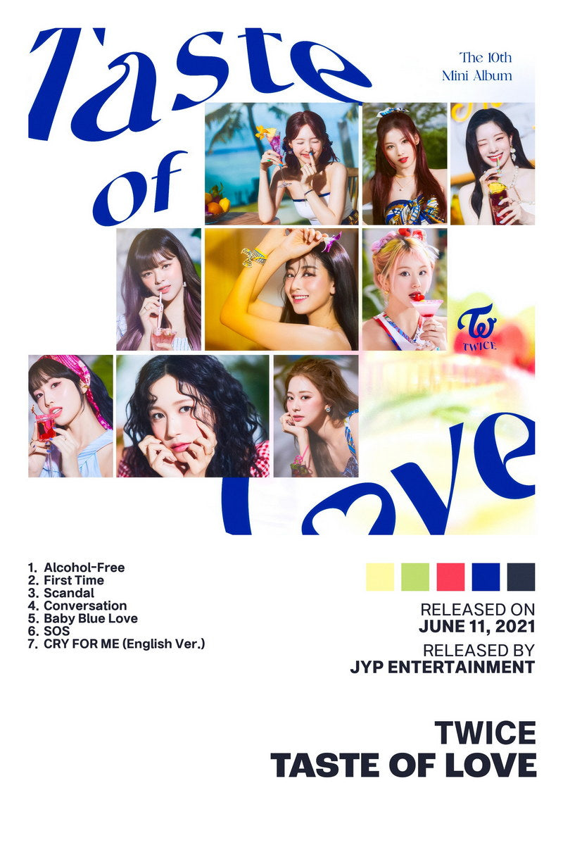 Twice Taste of Love Album Cover Music Poster K-pop Home Decor For Living Room Aesthetic Kpop Female Girl Group Cover Trendy Korean Dorm Wall Art - xonomax