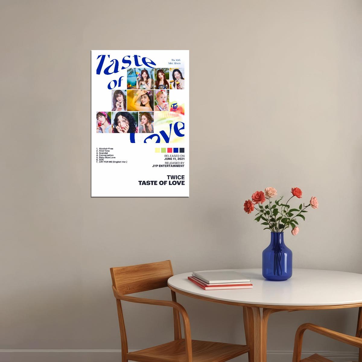Twice Taste of Love Album Cover Music Poster K-pop Home Decor For Living Room Aesthetic Kpop Female Girl Group Cover Trendy Korean Dorm Wall Art - xonomax