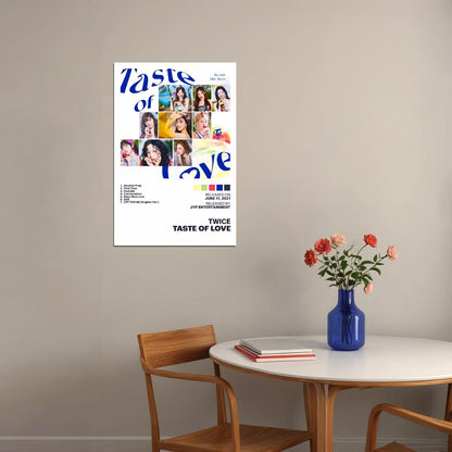 Twice Taste of Love Album Cover Music Poster K-pop Home Decor For Living Room Aesthetic Kpop Female Girl Group Cover Trendy Korean Dorm Wall Art - xonomax