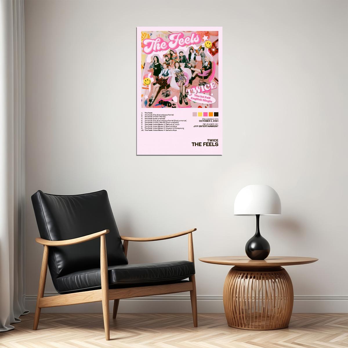 Twice The Feels Album Cover Music Poster K-pop Home Decor For Living Room Aesthetic Kpop Female Girl Group Cover Trendy Korean Dorm Wall Art - xonomax