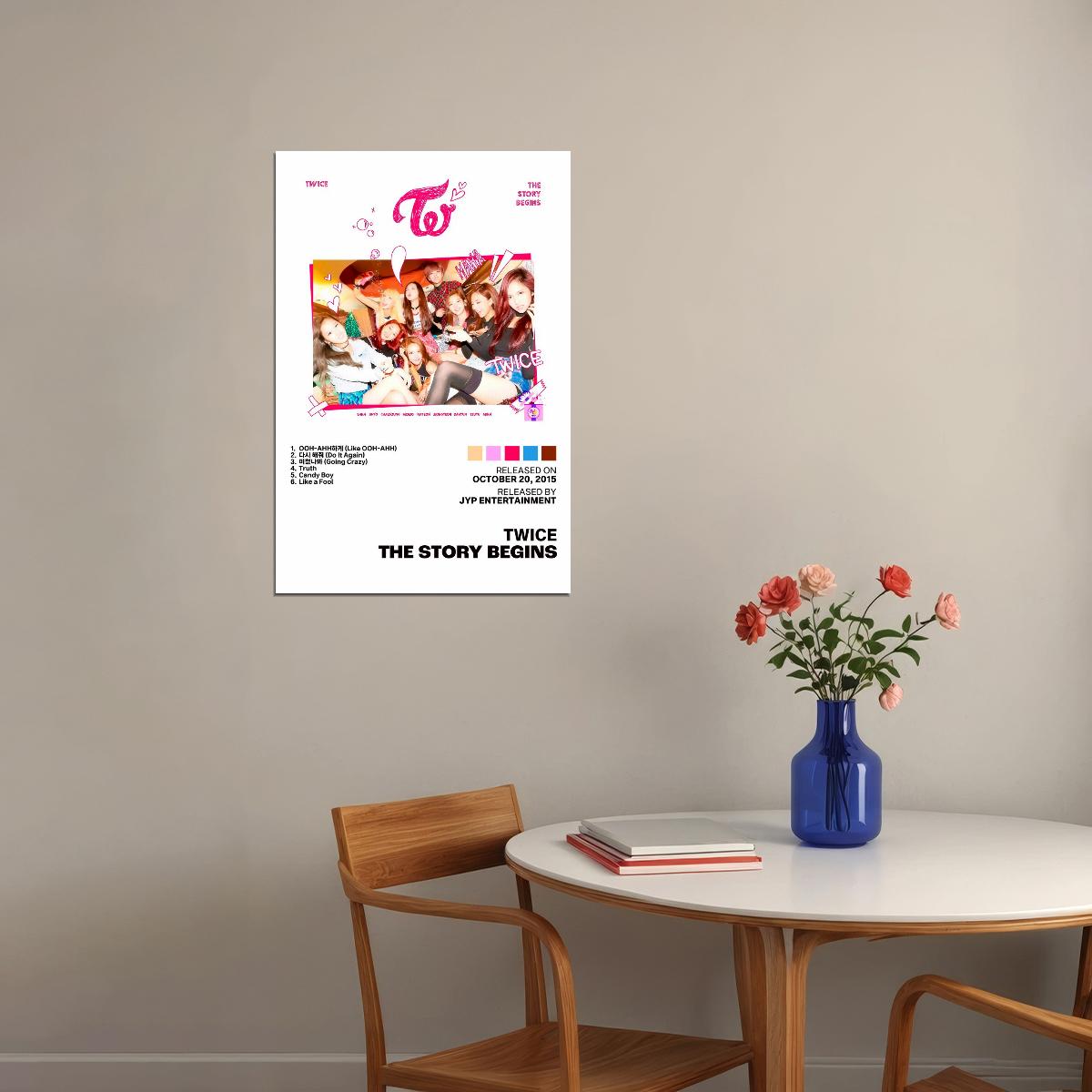 Twice The Story Begins Album Cover Music Poster K-pop Home Decor For Living Room Aesthetic Kpop Female Girl Group Cover Trendy Korean Dorm Wall Art - xonomax