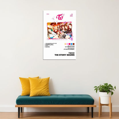 Twice The Story Begins Album Cover Music Poster K-pop Home Decor For Living Room Aesthetic Kpop Female Girl Group Cover Trendy Korean Dorm Wall Art - xonomax