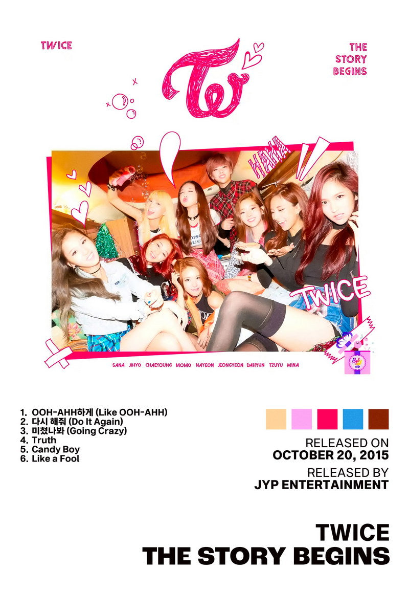 Twice The Story Begins Album Cover Music Poster K-pop Home Decor For Living Room Aesthetic Kpop Female Girl Group Cover Trendy Korean Dorm Wall Art - xonomax