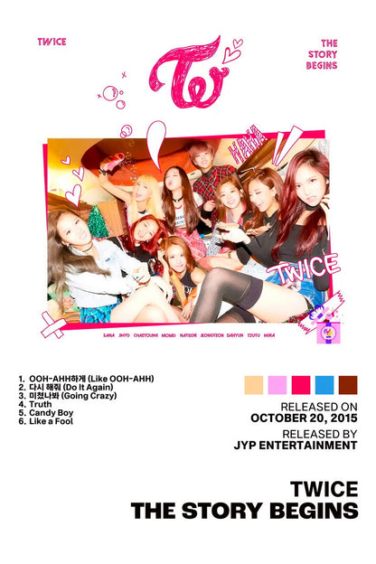 Twice The Story Begins Album Cover Music Poster K-pop Home Decor For Living Room Aesthetic Kpop Female Girl Group Cover Trendy Korean Dorm Wall Art - xonomax