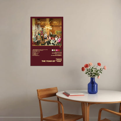 Twice The year of Yes Album Cover Music Poster K-pop Home Decor For Living Room Aesthetic Kpop Female Girl Group Cover Trendy Korean Dorm Wall Art - xonomax