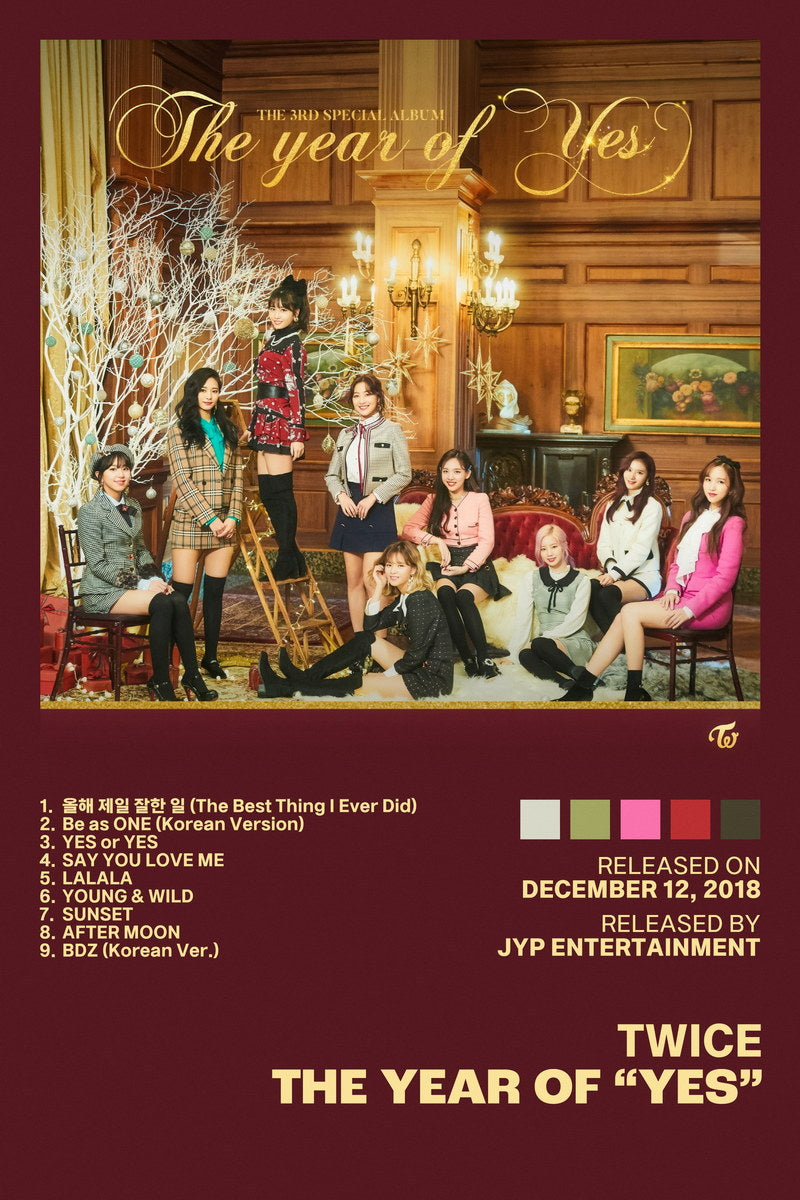 Twice The year of Yes Album Cover Music Poster K-pop Home Decor For Living Room Aesthetic Kpop Female Girl Group Cover Trendy Korean Dorm Wall Art - xonomax