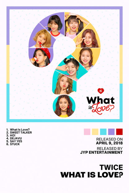 Twice What Is Love Album Cover Music Poster K-pop Home Decor For Living Room Aesthetic Kpop Female Girl Group Cover Trendy Korean Dorm Wall Art - xonomax
