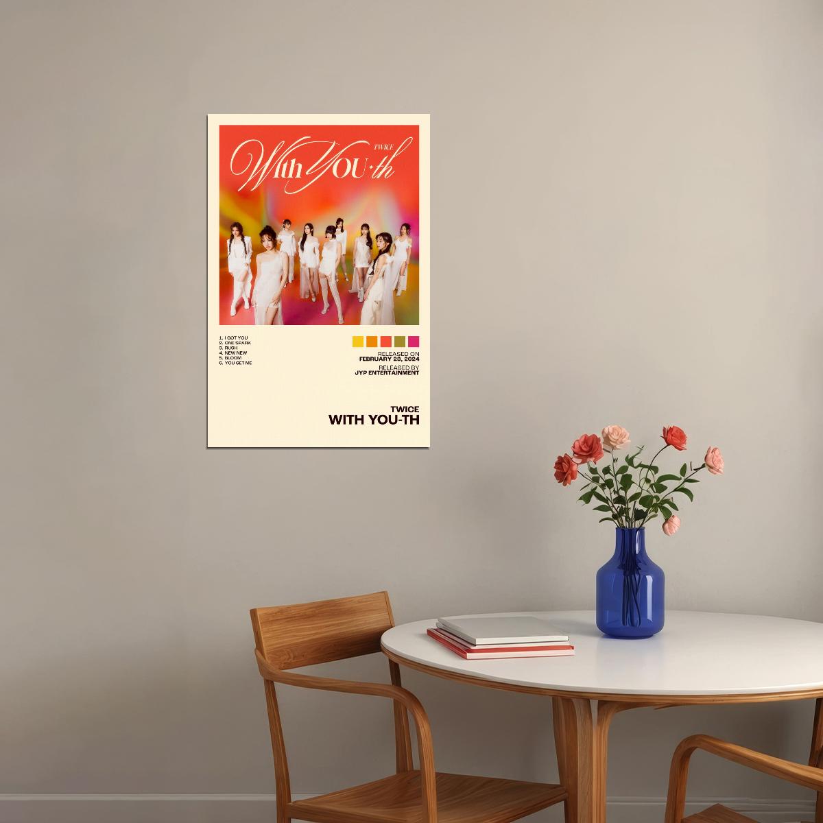Twice With YOU-th Album Cover Music Poster K-pop Home Decor For Living Room Aesthetic Kpop Female Girl Group Cover Trendy Korean Dorm Wall Art - xonomax