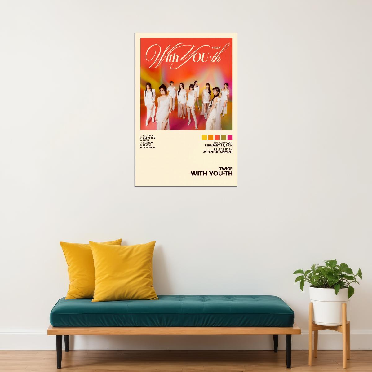 Twice With YOU-th Album Cover Music Poster K-pop Home Decor For Living Room Aesthetic Kpop Female Girl Group Cover Trendy Korean Dorm Wall Art - xonomax