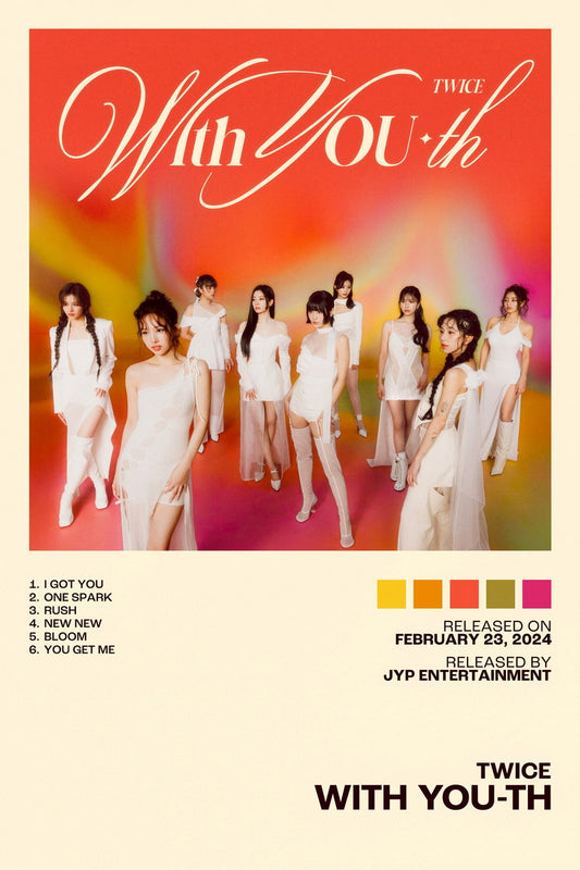 Twice With YOU-th Album Cover Music Poster K-pop Home Decor For Living Room Aesthetic Kpop Female Girl Group Cover Trendy Korean Dorm Wall Art - xonomax