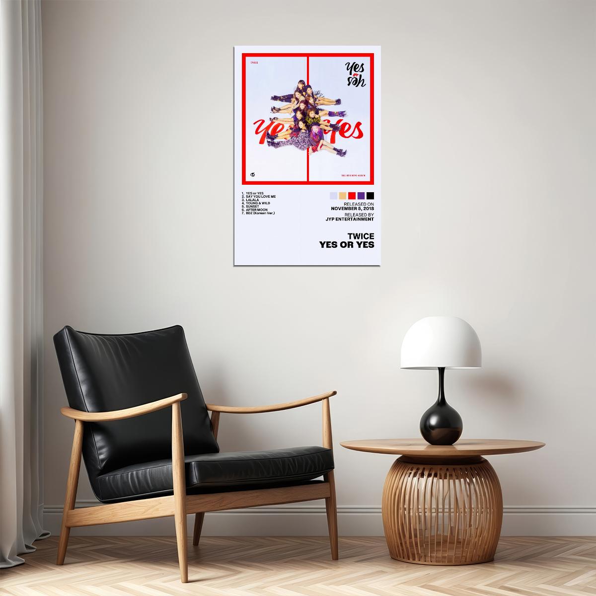 Twice Yes or Yes Album Cover Music Poster K-pop Home Decor For Living Room Aesthetic Kpop Female Girl Group Cover Trendy Korean Dorm Wall Art - xonomax