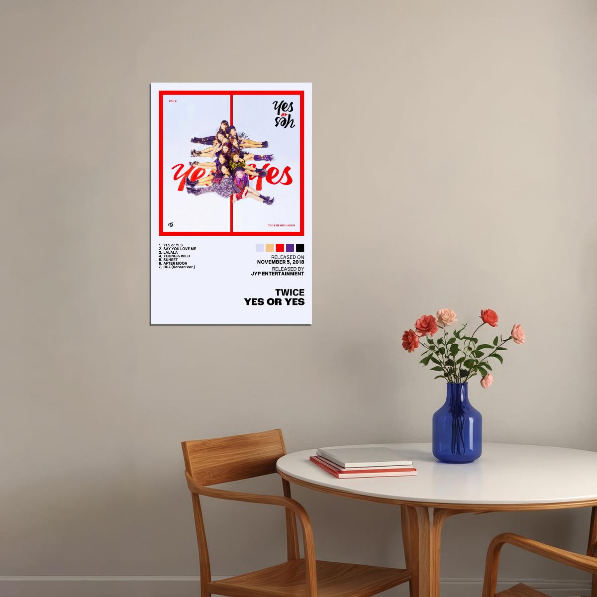 Twice Yes or Yes Album Cover Music Poster K-pop Home Decor For Living Room Aesthetic Kpop Female Girl Group Cover Trendy Korean Dorm Wall Art - xonomax