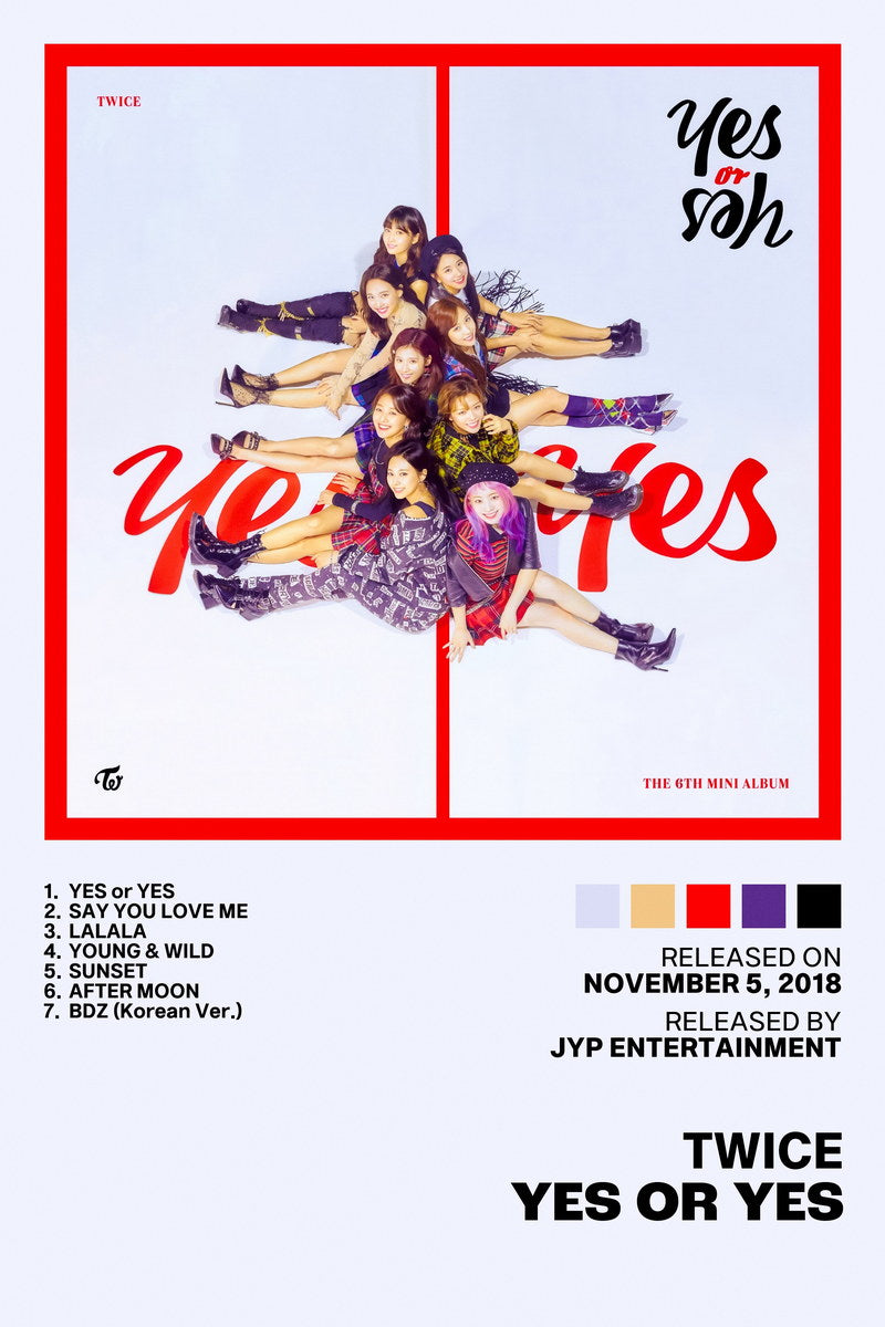Twice Yes or Yes Album Cover Music Poster K-pop Home Decor For Living Room Aesthetic Kpop Female Girl Group Cover Trendy Korean Dorm Wall Art - xonomax