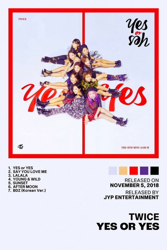 Twice Yes or Yes Album Cover Music Poster K-pop Home Decor For Living Room Aesthetic Kpop Female Girl Group Cover Trendy Korean Dorm Wall Art - xonomax