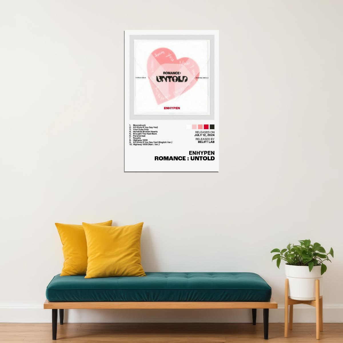 Enhypen Romance Untold Album Cover Music Poster K-pop Home Decor For Living Room Aesthetic Kpop Boy Girl Group Cover Trendy Korean Dorm Wall Art - xonomax