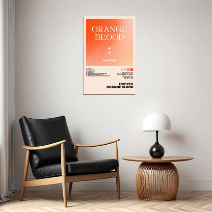 Enhypen Orange Blood Album Cover Music Poster K-pop Home Decor For Living Room Aesthetic Kpop Boy Girl Group Cover Trendy Korean Dorm Wall Art - xonomax