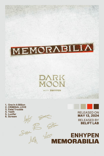 Enhypen Memorabilia Album Cover Music Poster K-pop Home Decor For Living Room Aesthetic Kpop Boy Girl Group Cover Trendy Korean Dorm Wall Art - xonomax