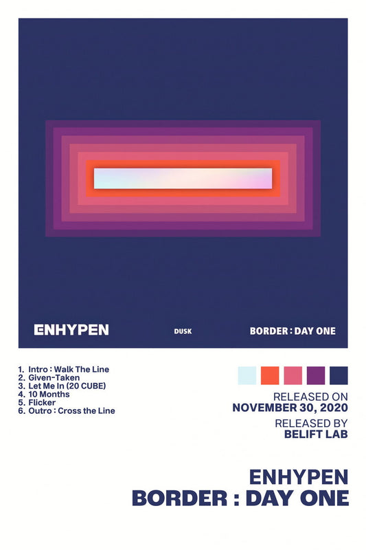 Enhypen Border Day One Album Cover Music Poster K-pop Home Decor For Living Room Aesthetic Kpop Boy Girl Group Cover Trendy Korean Dorm Wall Art - xonomax