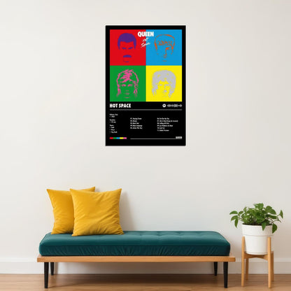 Queen Hot Space Black Album Cover Music Poster Rock Wall Art Home Decor for Living Room Vintage Rock Band Aesthetic Classic Rock Music Print Retro Legendary Band - xonomax
