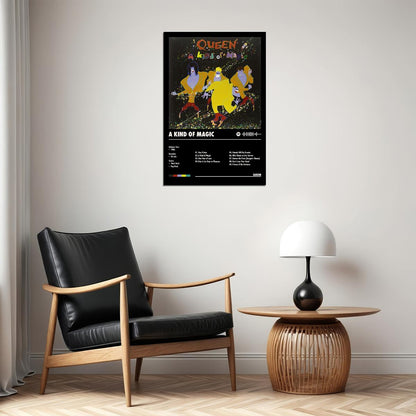 Queen A Kind of Magic Black Album Cover Music Poster Rock Wall Art Home Decor for Living Room Vintage Rock Band Aesthetic Classic Rock Music Print Retro Legendary Band - xonomax
