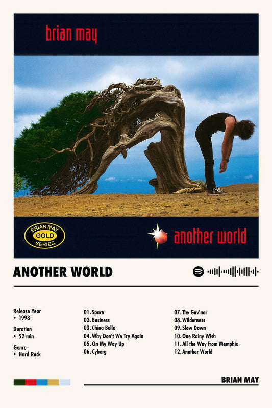 Brian May Another World Album Cover Music Poster Rock Wall Art Home Decor for Living Room Vintage Rock Band Aesthetic Classic Rock Music Print Retro Legendary Band - xonomax