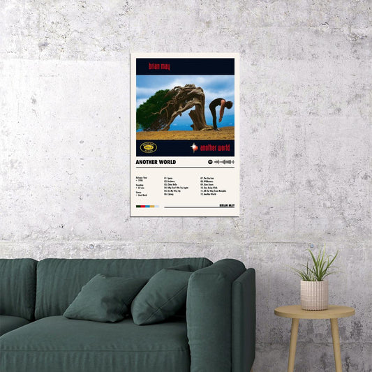 Brian May Another World Album Cover Music Poster Rock Wall Art Home Decor for Living Room Vintage Rock Band Aesthetic Classic Rock Music Print Retro Legendary Band - xonomax