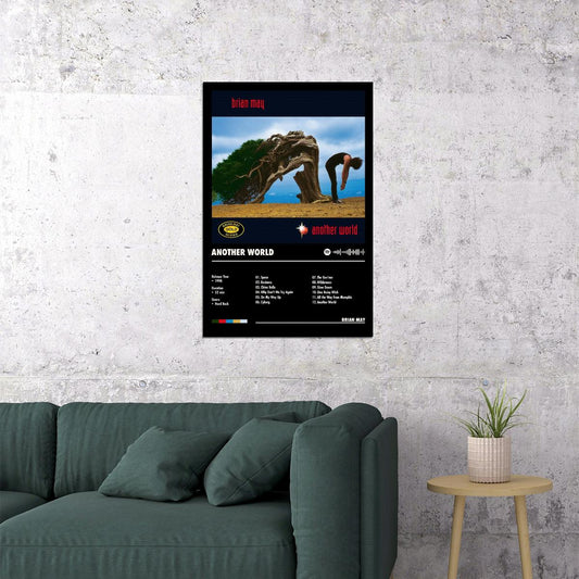 Brian May Another World Black Album Cover Music Poster Rock Wall Art Home Decor for Living Room Vintage Rock Band Aesthetic Classic Rock Music Print Retro Legendary Band - xonomax