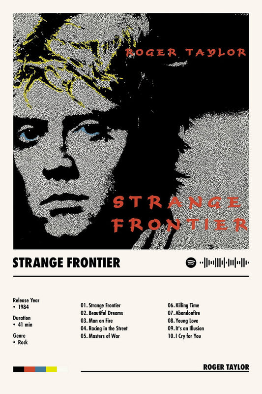 Roger Taylor Strange Frontier Album Cover Music Poster Rock Wall Art Home Decor for Living Room Vintage Rock Band Aesthetic Classic Rock Music Print Retro Legendary Band