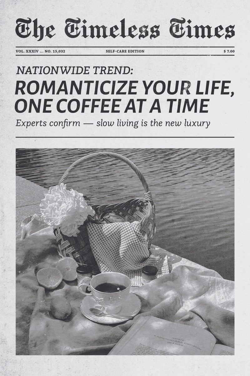 Vintage Coffee Culture Poster Newspaper Print Soft Vintage Romantic Wall Art Office Kitchen Decor Slow Living Cozy Aesthetic - xonomax