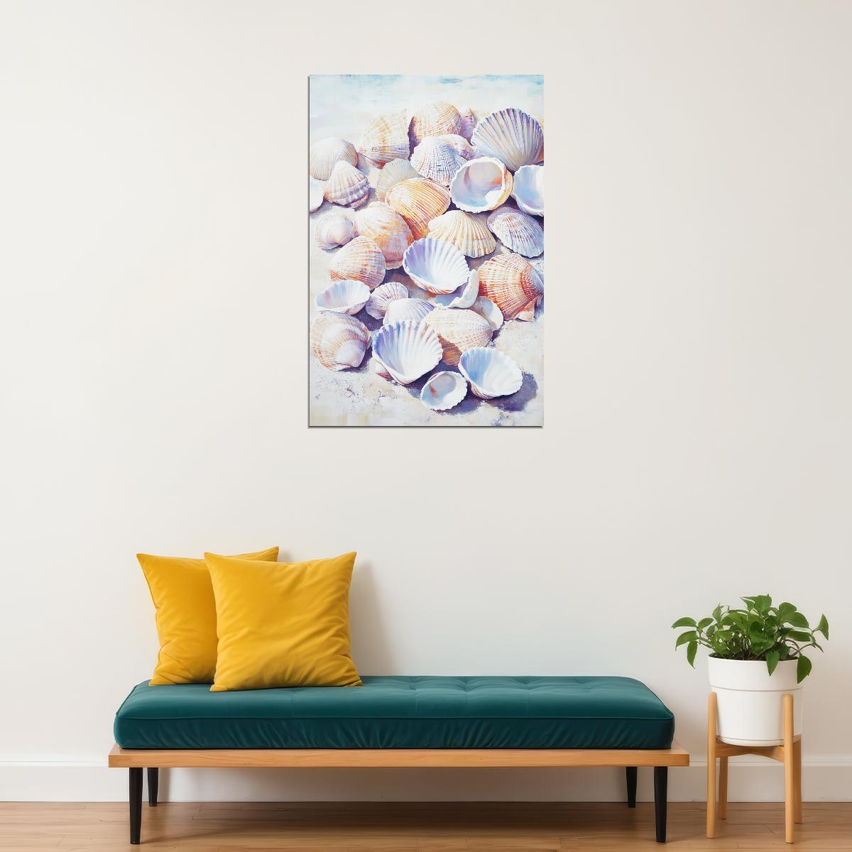 Coastal Cowgirl Poster Preppy Beach Seashell Print Southern Girl Decor Coastal Granddaughter Aesthetic Painting - xonomax