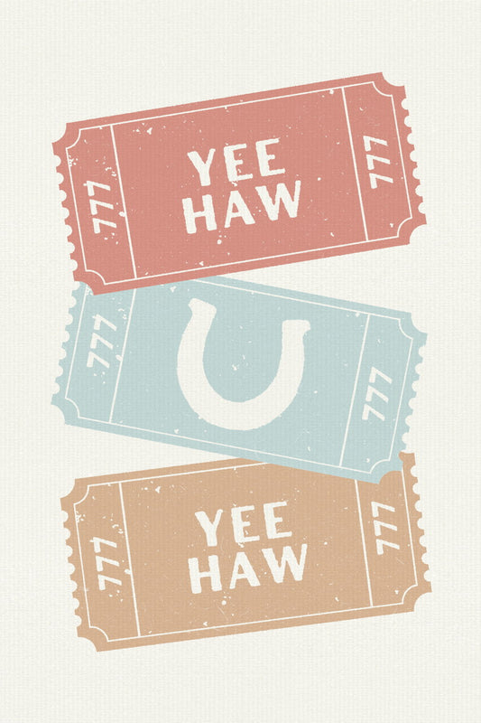 Lucky Ticket Poster Western Lucky Cowgirl Print Preppy Wall Art Teen Girls Room Apartment Dorm Decor - xonomax
