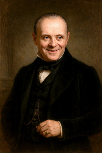 Anthony Hopkins Celebrity Poster Funny Celebrity Wall Art Pop Culture Decor Faux Oil Painting Art Print - xonomax