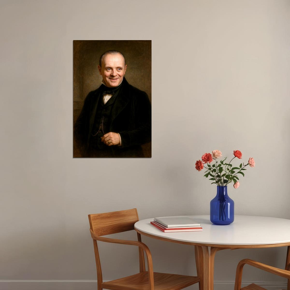 Anthony Hopkins Celebrity Poster Funny Celebrity Wall Art Pop Culture Decor Faux Oil Painting Art Print - xonomax