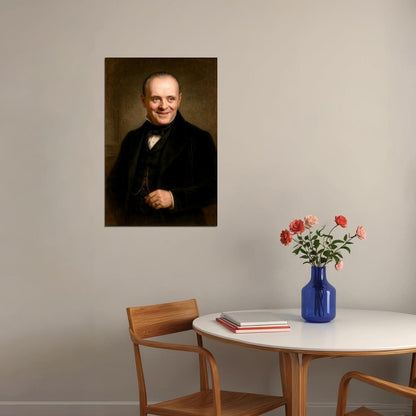 Anthony Hopkins Celebrity Poster Funny Celebrity Wall Art Pop Culture Decor Faux Oil Painting Art Print - xonomax