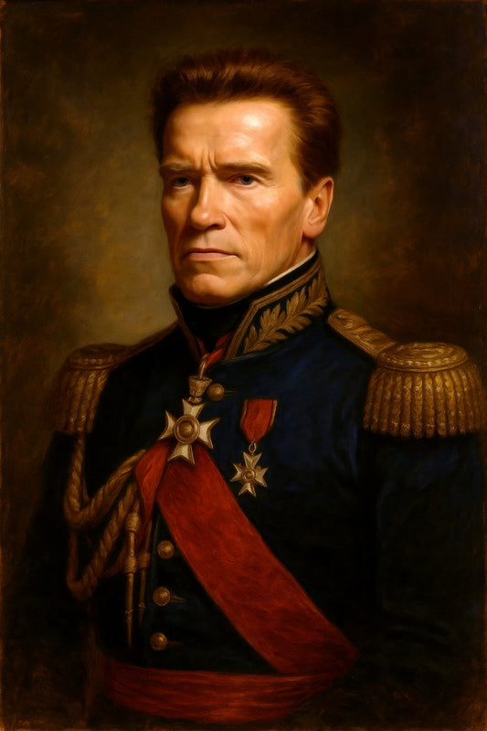 Arnold Schwarzenegger Celebrity Poster Funny Celebrity Wall Art Pop Culture Decor Faux Oil Painting Art Print - xonomax