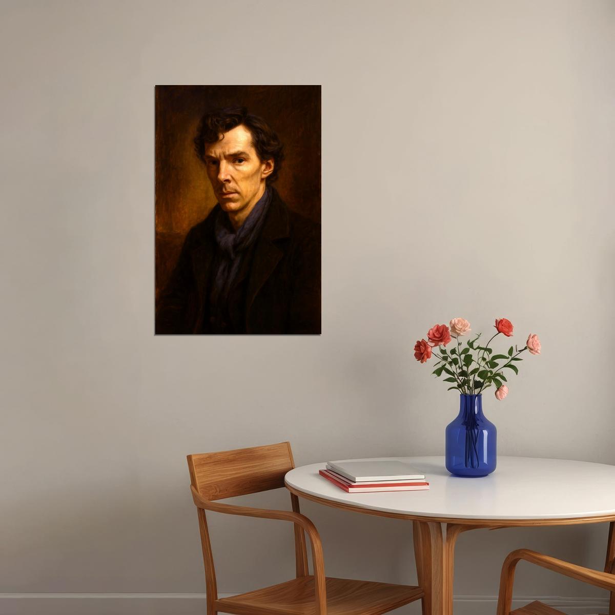 Benedict Cumberbatch Celebrity Poster Funny Celebrity Wall Art Pop Culture Decor Faux Oil Painting Art Print - xonomax