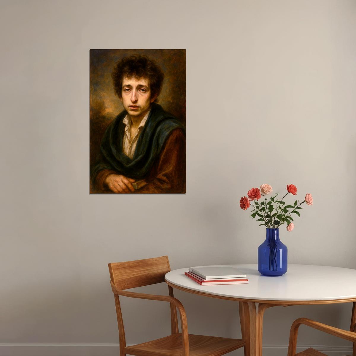 Bob Dylan Celebrity Poster Funny Celebrity Wall Art Pop Culture Decor Faux Oil Painting Art Print - xonomax