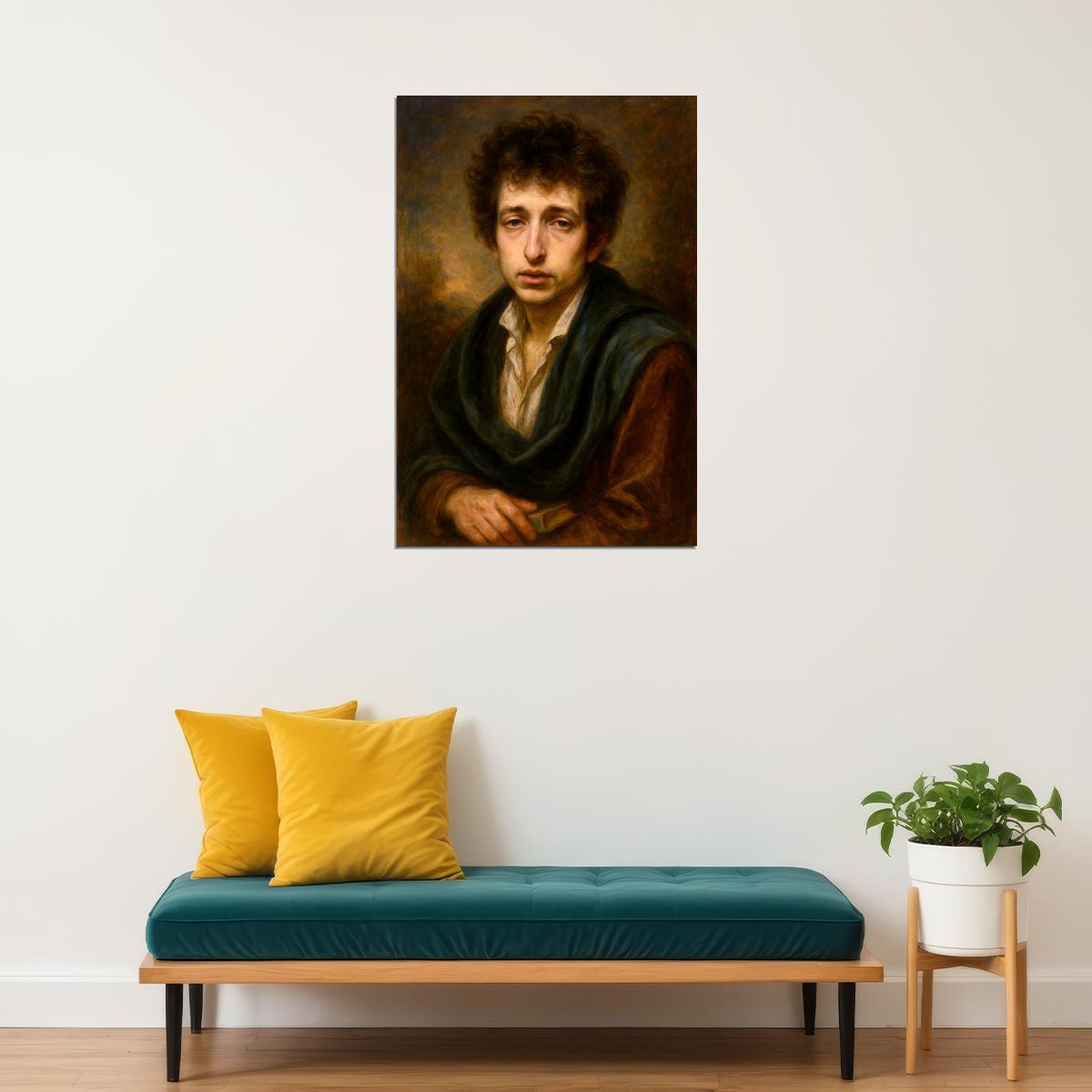 Bob Dylan Celebrity Poster Funny Celebrity Wall Art Pop Culture Decor Faux Oil Painting Art Print - xonomax