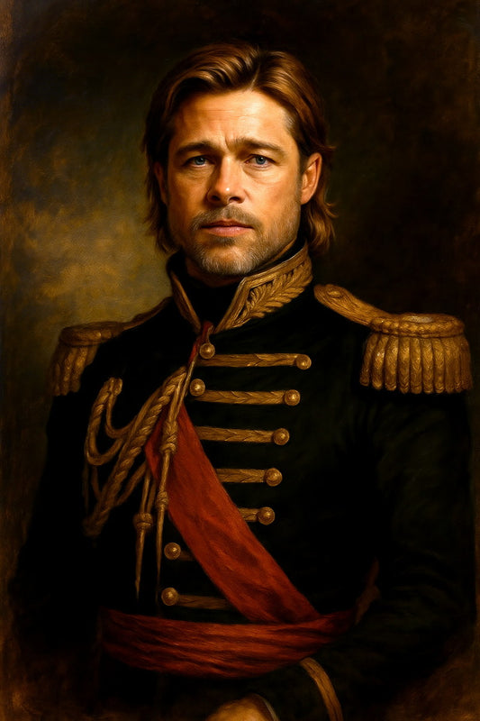 Brad Pitt Celebrity Poster Funny Celebrity Wall Art Pop Culture Decor Faux Oil Painting Art Print - xonomax